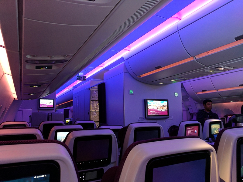 Qatar PHL DOH Cabin Lighting